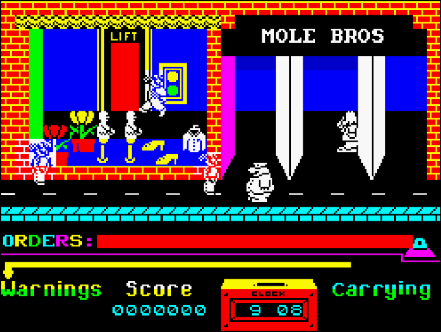 Grumpy Gumphrey - Supersleuth - ZX Spectrum game screenshot (1985) by Gremlin Graphics